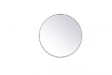 Elegant MR4818WH - Metal Frame Round Mirror 18 Inch in White