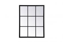 Elegant MR622836BK - Metal Windowpane Mirror 28 Inchx36 Inch in Black