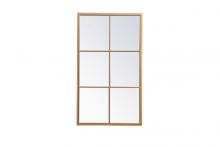 Elegant MR642848BR - Metal Windowpane Mirror 28 Inchx48 Inch in Brass