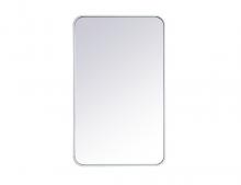 Elegant MR802236WH - Soft Corner Metal Rectangular Mirror 22x36 Inch in White