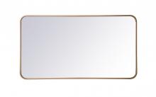 Elegant MR802240BR - Soft Corner Metal Rectangular Mirror 22x40 Inch in Brass