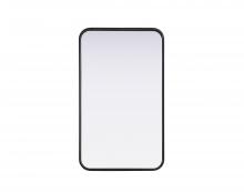 Elegant MR8A1830BLK - Contour Metal Rectangle Mirror 18x30 in Black