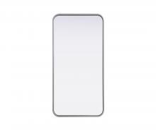 Elegant MR8A1836SIL - Contour Metal Rectangle Mirror 18x36 in Silver