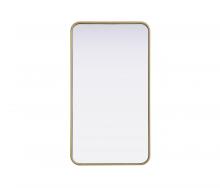 Elegant MR8A2036BRA - Contour Metal Rectangle Mirror 20x36 in Brass