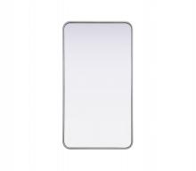 Elegant MR8A2240SIL - Contour Metal Rectangle Mirror 22x40 in Silver