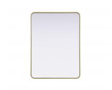 Elegant MR8A3040BRA - Contour Metal Rectangle Mirror 30x40 in Brass