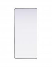 Elegant MR8A3272SIL - Contour Metal Rectangle Mirror 32x72 in Silver