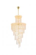 Elegant V1800SR48G/RC - Spiral 41 Light Gold Chandelier Clear Royal Cut Crystal