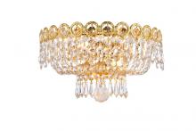  V1900W12G/RC - Century 2 Light Gold Wall Sconce Clear Royal Cut Crystal