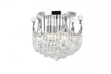  V8949F16C/RC - Corona 6 Light Chrome Flush Mount Clear Royal Cut Crystal