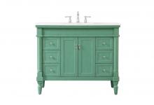 Elegant VF13042VM - 42 Inch Single Bathroom Vanity in Vintage Mint