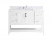 Elegant VF16048WH-BS - 48 inch Single Bathroom Vanity in White with Backsplash