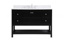 Elegant VF16448BK-BS - 48 inch Single Bathroom Vanity in Black with Backsplash