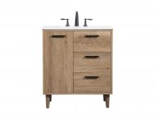  VF47030NT - 30 Inch Single Bathroom Vanity in Natural Oak