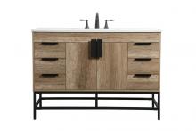 Elegant VF488W48NT - 48 Inch Single Bathroom Vanity in Natural Oak