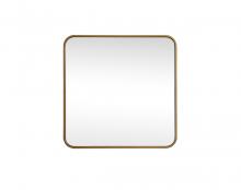 Elegant MR802424BR - Soft Corner Metal Square Mirror 24x24 Inch in Brass