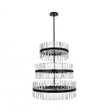 Elegant 6200G36L3BK - Serephina 36 Inch 3 Tiers Crystal Round Chandelier Light in Black