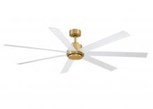 Fanimation FPD6872BSMW - Pendry 72 inch Indoor/Outdoor Ceiling Fan with Matte White Blades - Brushed Satin Brass
