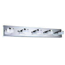 Eglo Canada 201495A - 5 LT Integrated LED Bath/Vanity Light w/ Chrome Finish & Clear & Satin Acrylic Shades