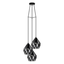 Eglo Canada 202042A - 3 LT Cascade Pendant w/ Black Finish & Black & Silver Shades
