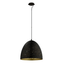 Eglo Canada 202081A - 1 LT Pendant w/ Matte Black Finish & Matte Black w/ Gold Interior Metal Shade