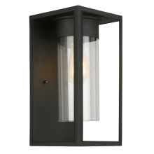 Eglo Canada 203033A - 1 LT Outdoor Wall Light w/ Matte Black Finish & Clear Glass Shade