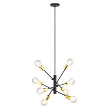 Eglo Canada 203386A - 8 Lt Open Bulb Pendant w/ Black Finish & Chrome Sockets
