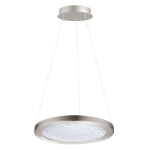 Eglo Canada 203446A - 1 LT Integrated LED Pendant w/ Matte Nickel Finish & Clear Glass Shade & Clear Stones