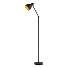 Eglo Canada 203448A - 1 LT Floor Lamp w/ Black Finish & Black & Gold Metal Shade