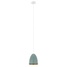Eglo Canada 204083A - 1 LT Mini Pendant w/ White Finish & Green & Gold Shade