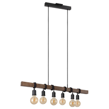 Eglo Canada 204243A - 6 LT Open Bulb Linear Pendant w/ Black & Dark Brown Finish
