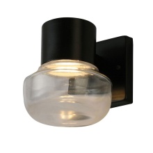 Eglo Canada 204446A - 1 LT Integrated LED Indoor/Outdoor Wall Light w/ Black Finish & Clear Glass