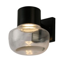 Eglo Canada 204447A - 1 LT Integrated LED Indoor/Outdoor Wall Light w/ Black Finish & Clear Glass