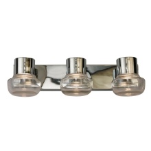Eglo Canada 204451A - 3 LT Integrated LED Bath/Vanity Light w/ Chrome Finish & Clear Glass Shades