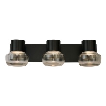 Eglo Canada 204452A - 3 LT Integrated LED Bath/Vanity light w/ Black Finish & Clear Glass Shades