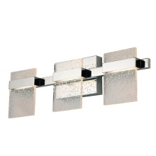 Eglo Canada 204485A - 3 LT Integrated LED Bath/Vanity Light w/ Chrome Finish & Clear Seedy Acrylic Shade