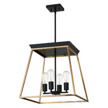 Eglo Canada 204595A - 4 LT Open Frame Pendant w/ Brushed Gold & Matte Black Finish