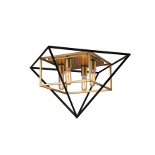 Eglo Canada 204685A - 4 LT Geometric Open Frame Ceiling Light w/ Antique Gold & Black Finish
