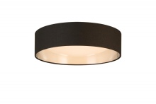 Eglo Canada 204722A - Integrated LED 16" Ceiling Light w/ Black & Brushed Nickel Fabric Shade w/ White Acrylic Diffuse