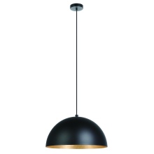 Eglo Canada 205293A - 1 LT Pendant w/ Black Exterior & Gold Leaf interior Metal Shade