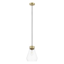 Eglo Canada 205324A - 1 LT Pendant w/ Brushed Gold Finish & Clear Glass Shade