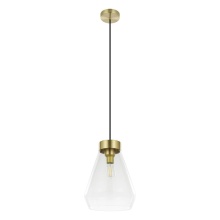 Eglo Canada 205327A - 1 LT Pendant w/ a  Brushed Gold Finish & Clear Glass Shade