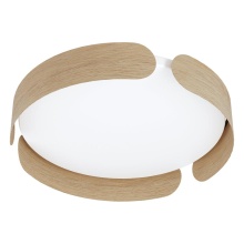 Eglo Canada 205421A - 1 LT Integrated LED Ceiling Light w/ Wood Finish & White Acrylic Shade