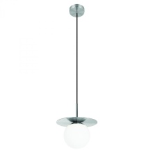 Eglo Canada 205645A - 1 Lt Mini Pendant w/ Matte Nickel  Finish & White Glass Shade
