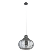 Eglo Canada 205842A - 1 LT Pendant w/ Black Finish & Vaporized Black Transparent Shade