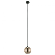 Eglo Canada 39684A - 1 LT Mini Pendant w/ a Black Finish & Gold Smoked Glass Shade