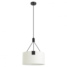 Eglo Canada 39882A - 3 LT Pendant w/ Black Finish & White Fabric Drum Shade