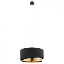 Eglo Canada 39925A - 1 LT Pendant w/ a Black Finish & Black & Gold Drum Shaped Shade