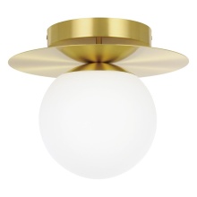 Eglo Canada 39951A - 1 LT Ceiling Light w/ Brushed Brass Finish & White Opal Glass Shade