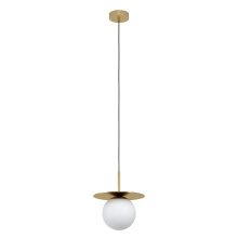 Eglo Canada 39952A - 1 LT Mini Penant w/ Brushed Brass Finish & White Opal Glass Shade